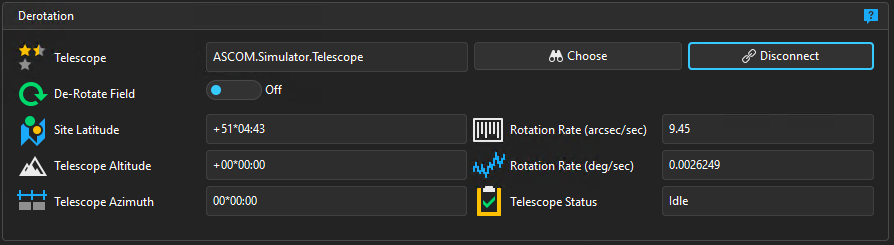 Field De-Rotation support for Alt-Az mounts