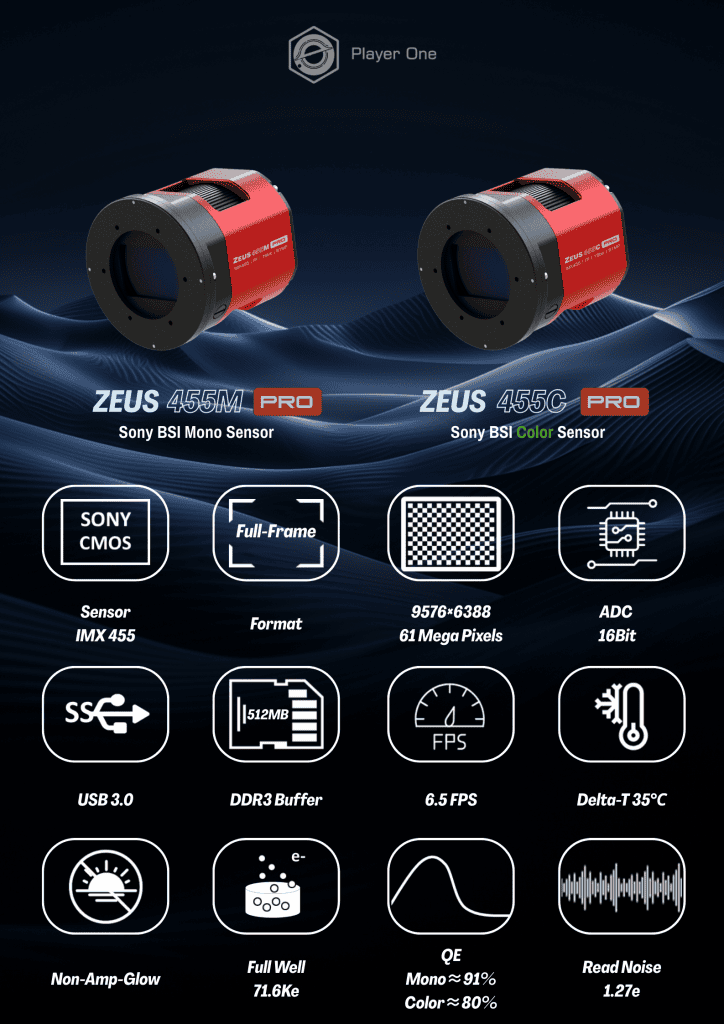 ZEUS 455M PRO (IMX455) USB3.0 Mono Cooled Camera
