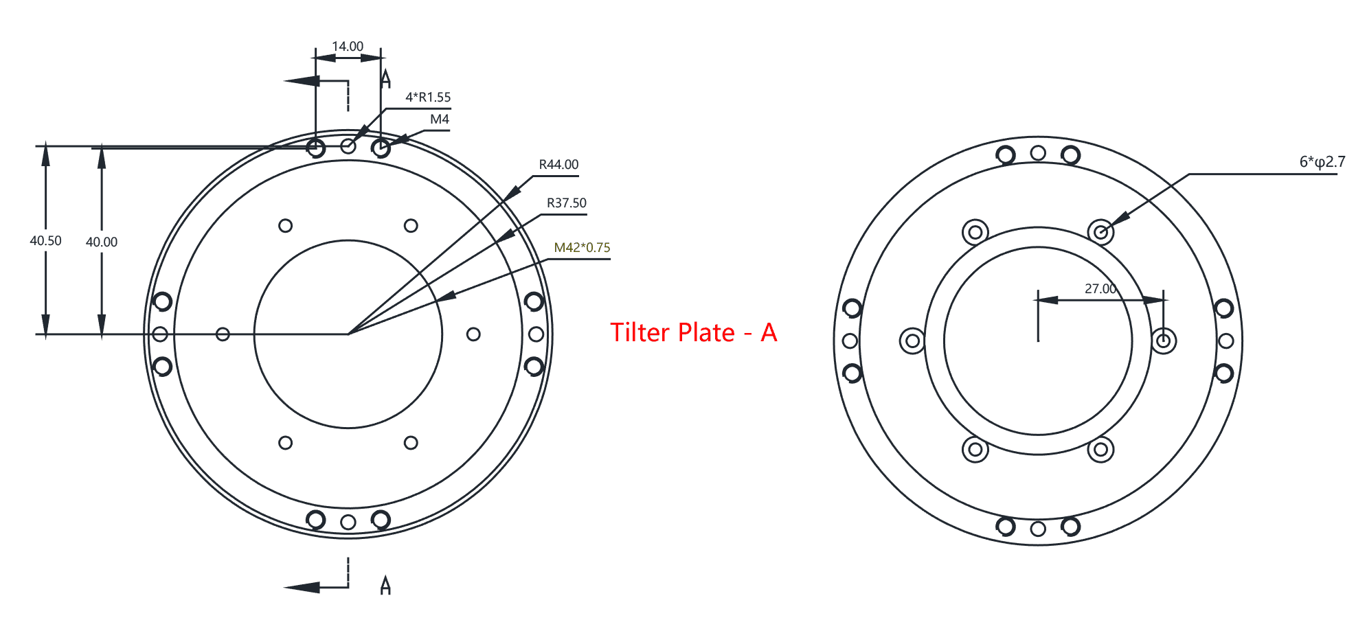 R31+R27 Compatible Rear 4P Tilter Plate for Carbon Fiber cooled cameras