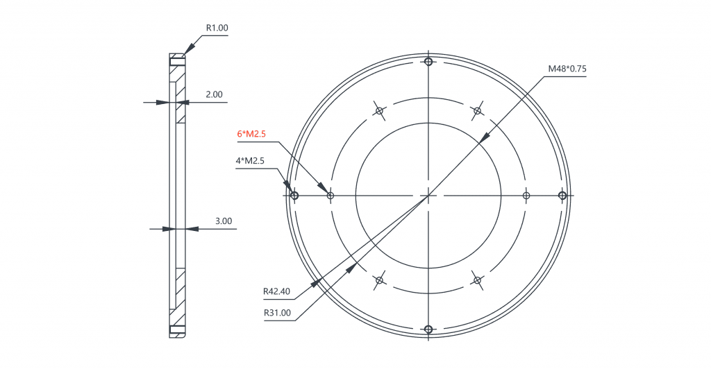 M48 Compitable Camera Tilter Plate for other brand’s filter wheels