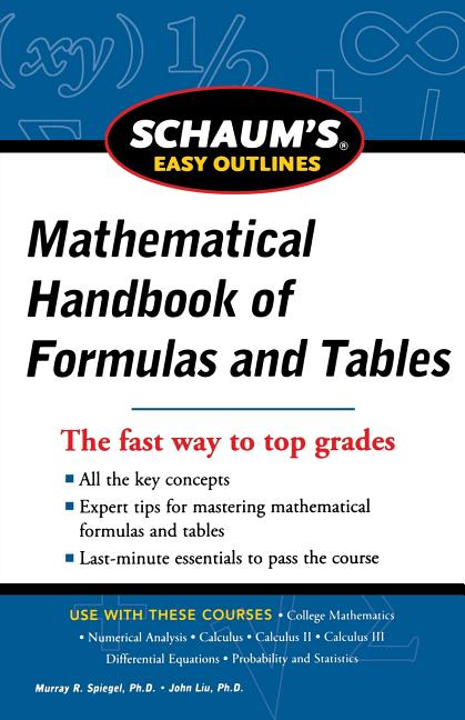 Schaum's Easy Outline of Mathematical Handbook of Formulas and Tables, Revised Edition