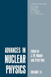 Advances in Nuclear Physics: Volume 15 (Softcover Reprint of the Original 1st 1986)
