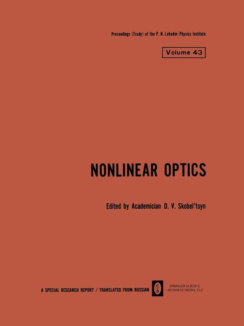 Nonlinear Optics (Softcover Reprint of the Original 1st 1970)