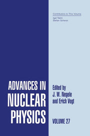 Advances in Nuclear Physics: Volume 27 (Softcover Reprint of the Original 1st 2003)