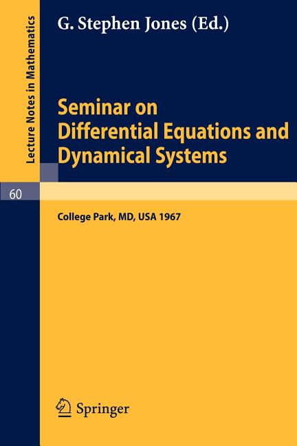 Seminar on Differential Equations and Dynamical Systems: Part 1 (1968)