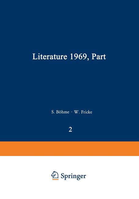 Literature 1969, Part 2 (Softcover Reprint of the Original 1st 1970)