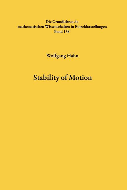 Stability of Motion (Softcover Reprint of the Original 1st 1967)