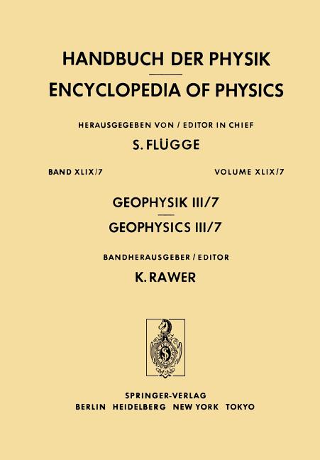Geophysik III / Geophysics III (Softcover Reprint of the Original 1st 1984)
