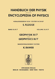Geophysik III / Geophysics III (Softcover Reprint of the Original 1st 1984)