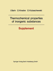 Thermochemical Properties of Inorganic Substances: Supplement (Softcover Reprint of the Original 1st 1977)