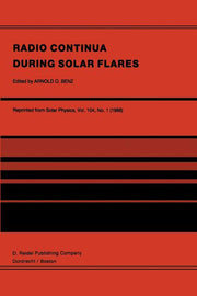 Radio Continua During Solar Flares: Selected Contributions to the Workshop Held at Duino Italy, May, 1985 (Softcover Reprint of the Original 1st 1986)